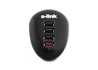 S-link SL-1041P Hızlı Şarj 4 Port Usb Katlanabilir Taşınabilen Ev Şarj Adaptörü - 1